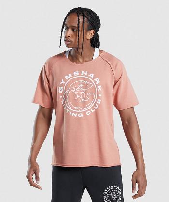 Pánské T Shirts Gymshark Legacy Rag Top Růžové | CZ 2339FDN